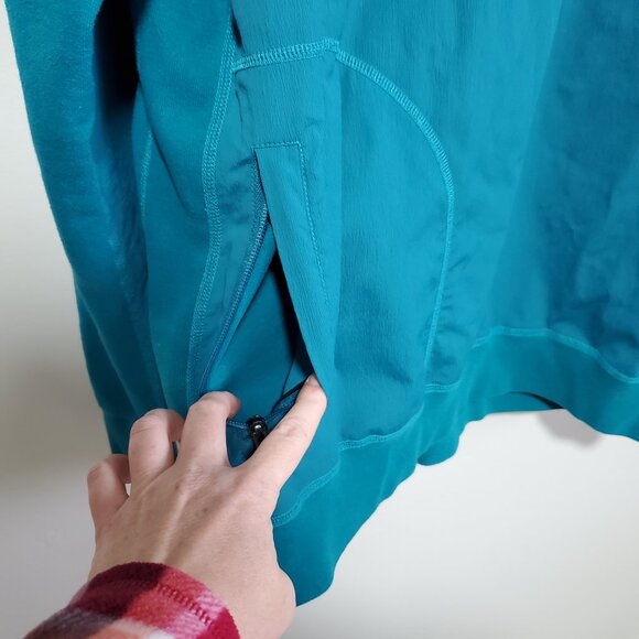 REIGNING CHAMP Sea to Sky Crewneck Sweatshirt Nylon Mixed Media Teal Men's XL - Picture 4 of 11